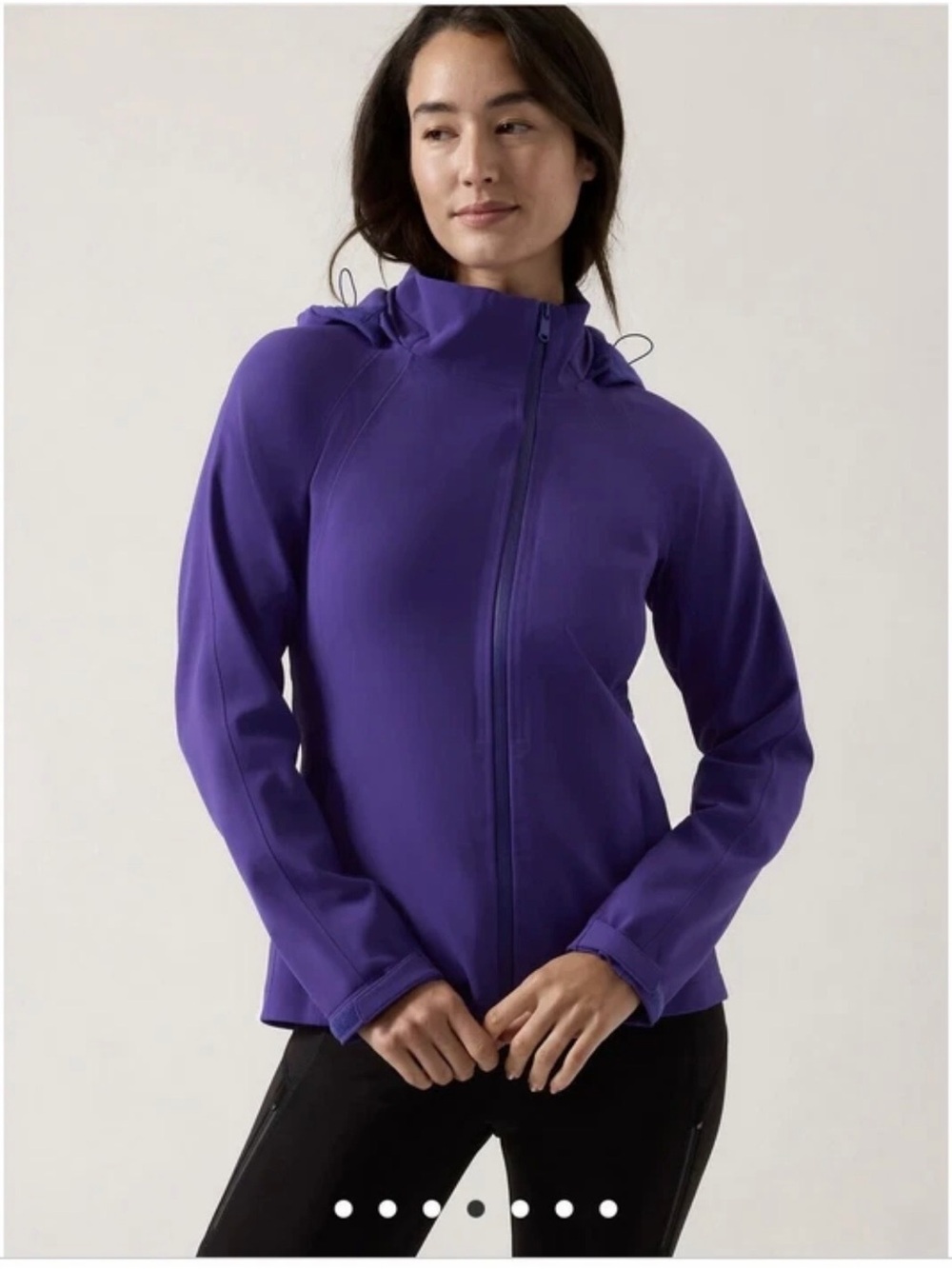 Athleta Glacier Softshell Jacket Medium Noble Blue Purple Windbreaker Rain Coat
